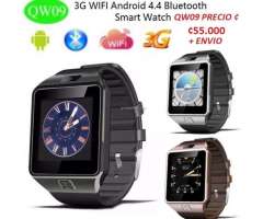 QW09 reloj Inteligente Bluetooth 4.0 1.54 pulgadas 3G MTK6572 1.2 GHz Dual Core 512 MB RAM 4 GB ROM